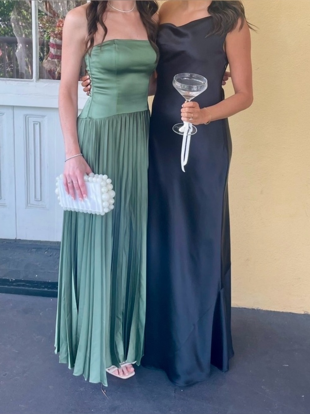 Sage Green Drop Waist Strapless Gown - Picture 4 of 4
